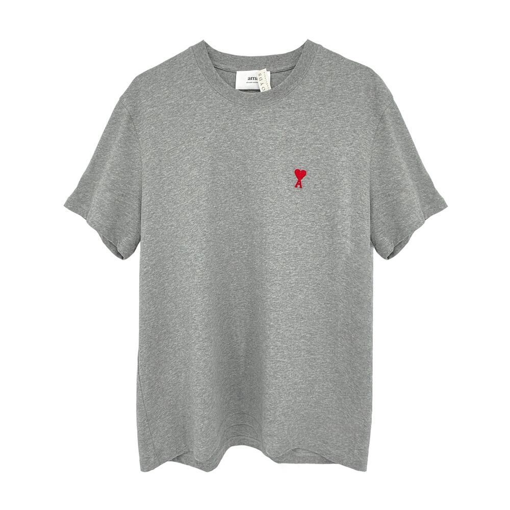 AMI PARIS Ami de Coeur T-shirt in Heather Grey XL